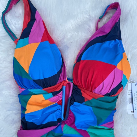 ๐ Bleu Rod Beattie Women's Geometric One-Piece Swimsuit One Piece Swim Size 6 - Picture 4 of 10